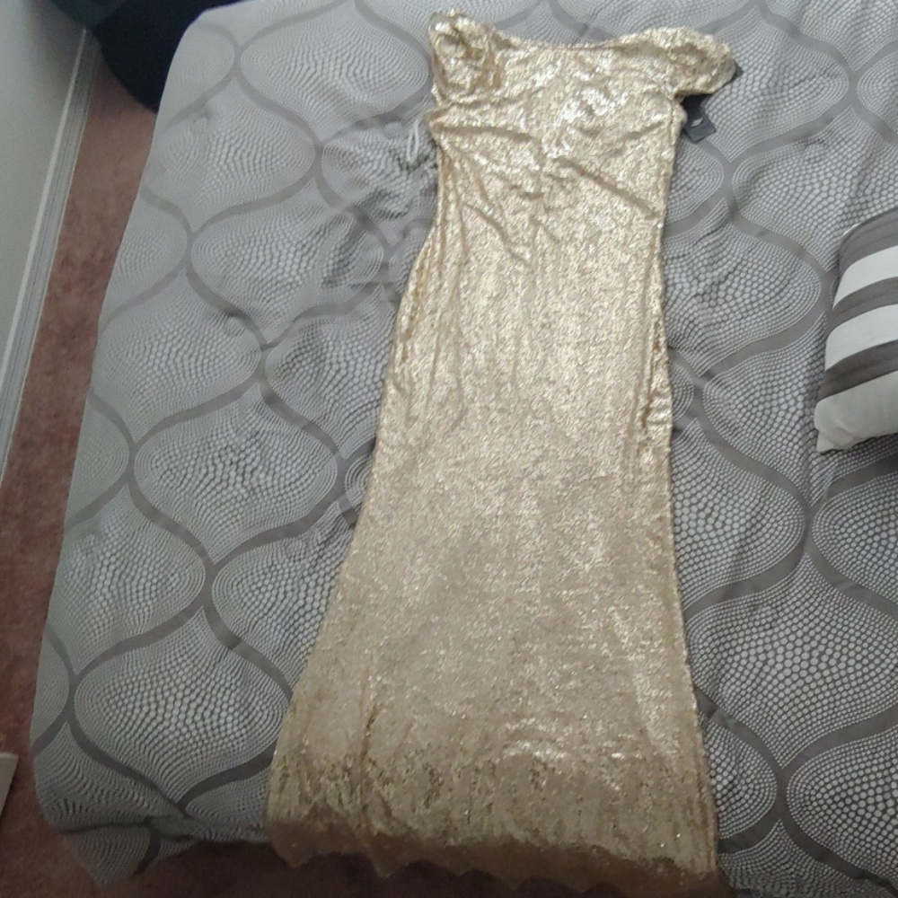 Gold Sequin Formal Dress